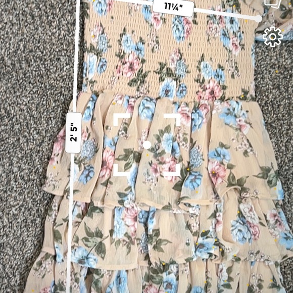 Madden NYC Floral Milkmaid Coquette Ruffle Smocked  Dress XS #3 - Picture 10 of 10